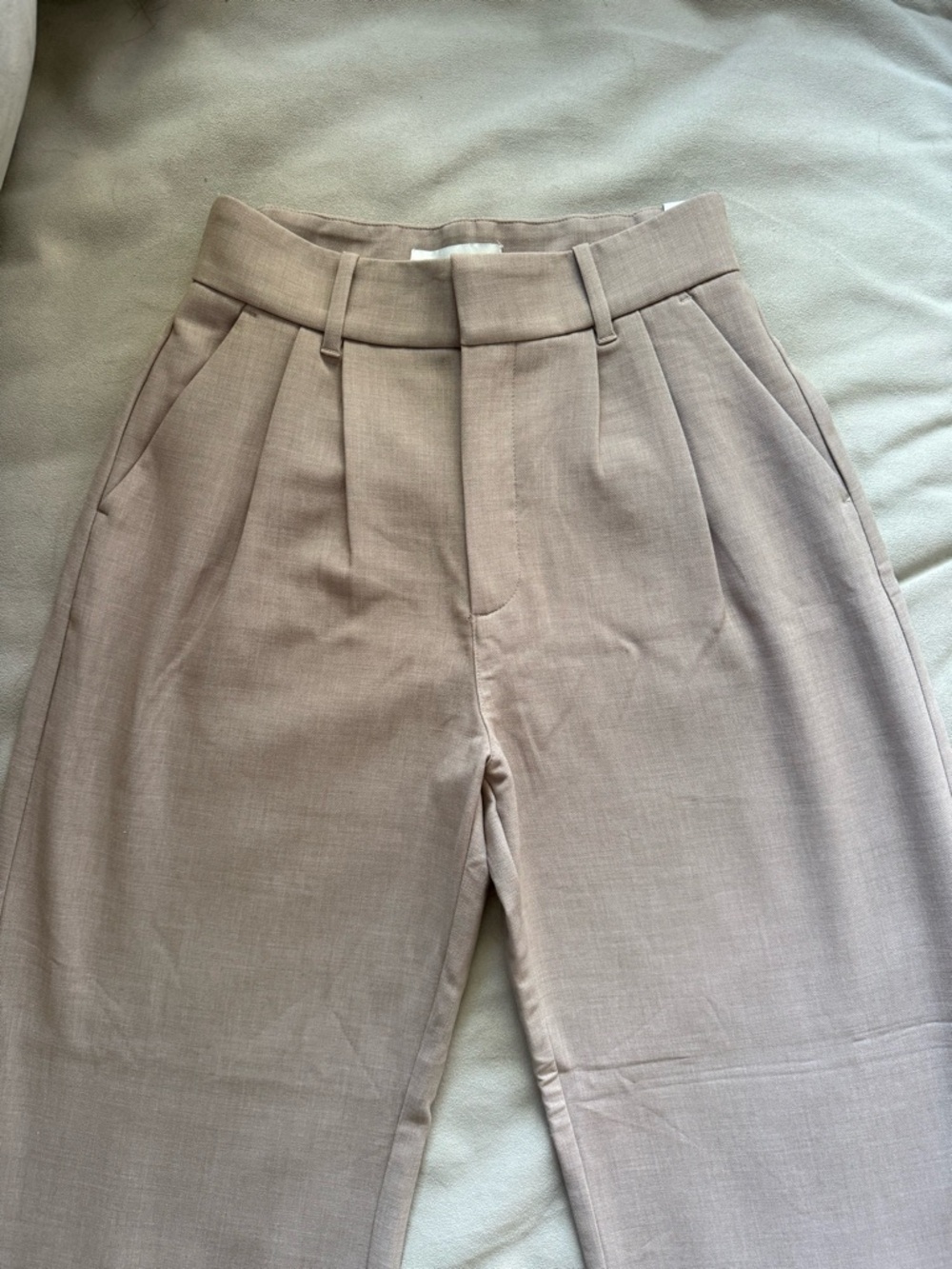 Abercrombie & Fitch Wide Leg Trousers in Taupe